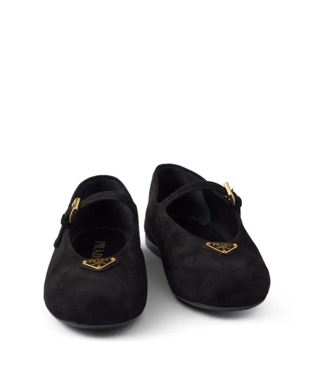 PRADA Черные замшевые балетки, фото 5