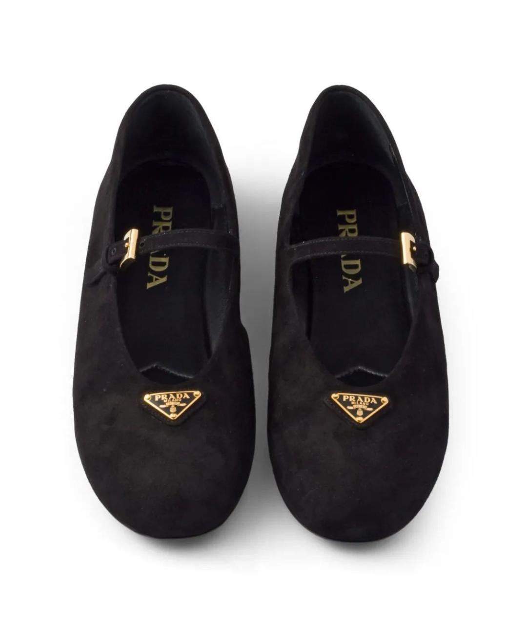 PRADA Черные замшевые балетки, фото 4