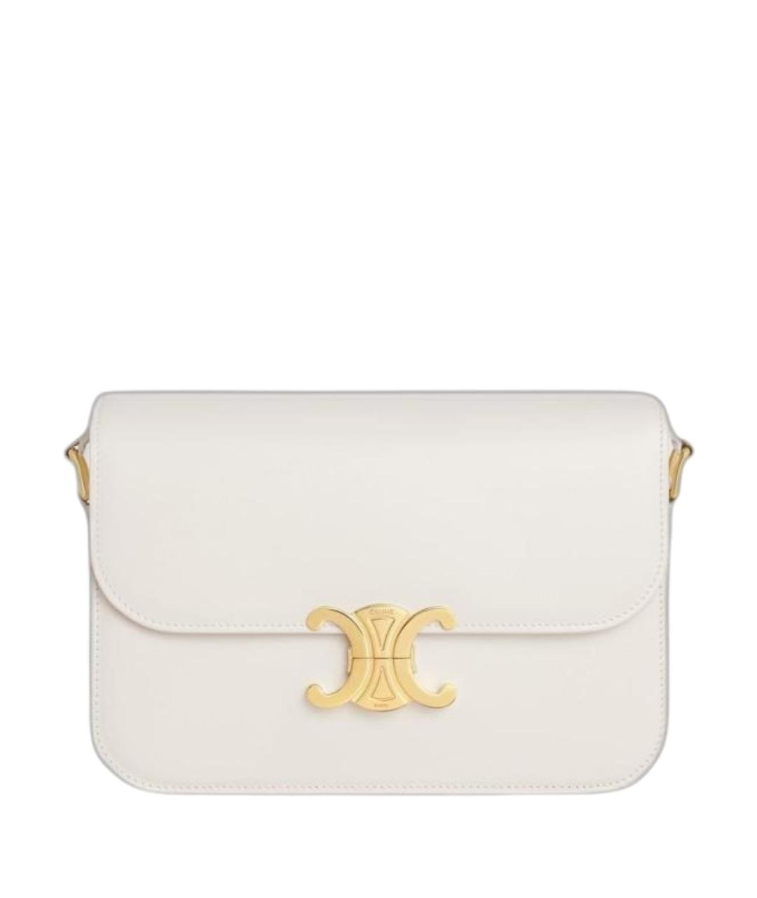 CELINE Белая кожаная сумка через плечо, фото 1