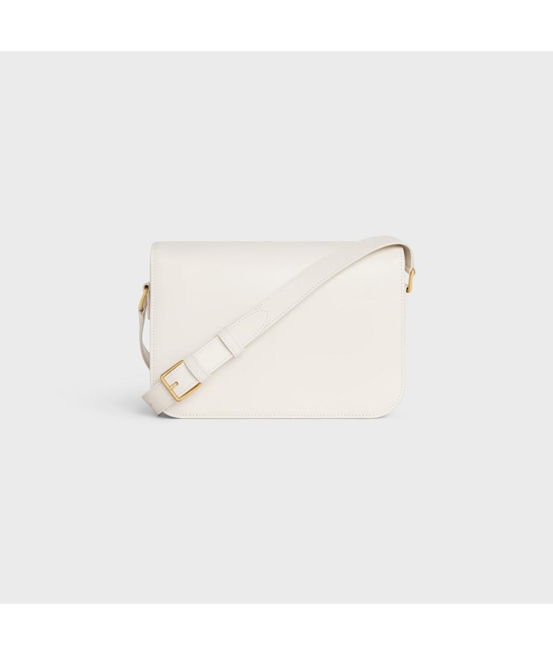 CELINE Белая кожаная сумка через плечо, фото 3