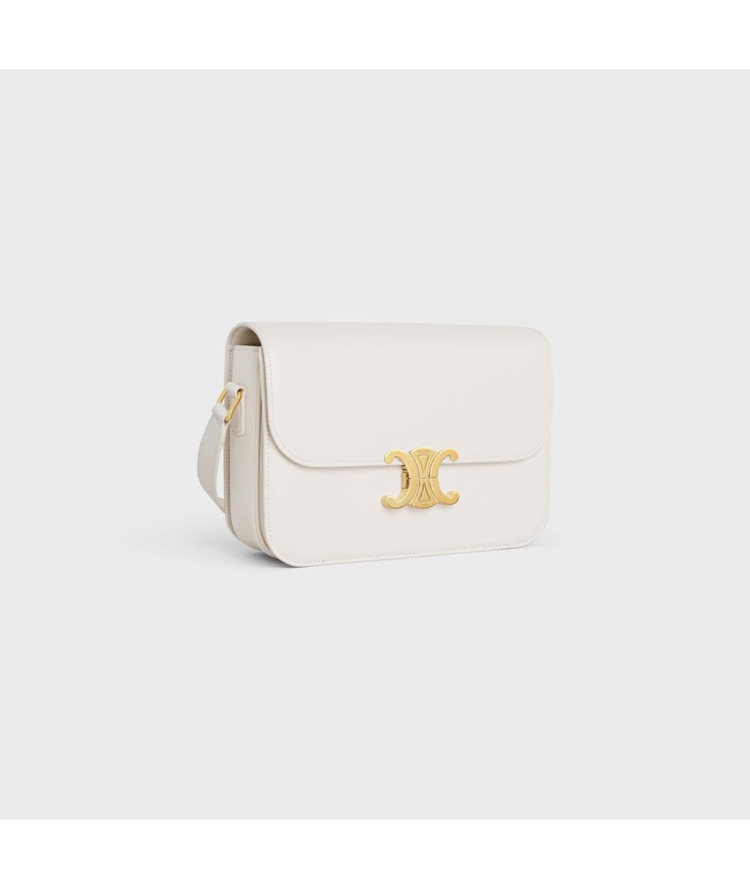 CELINE Белая кожаная сумка через плечо, фото 2