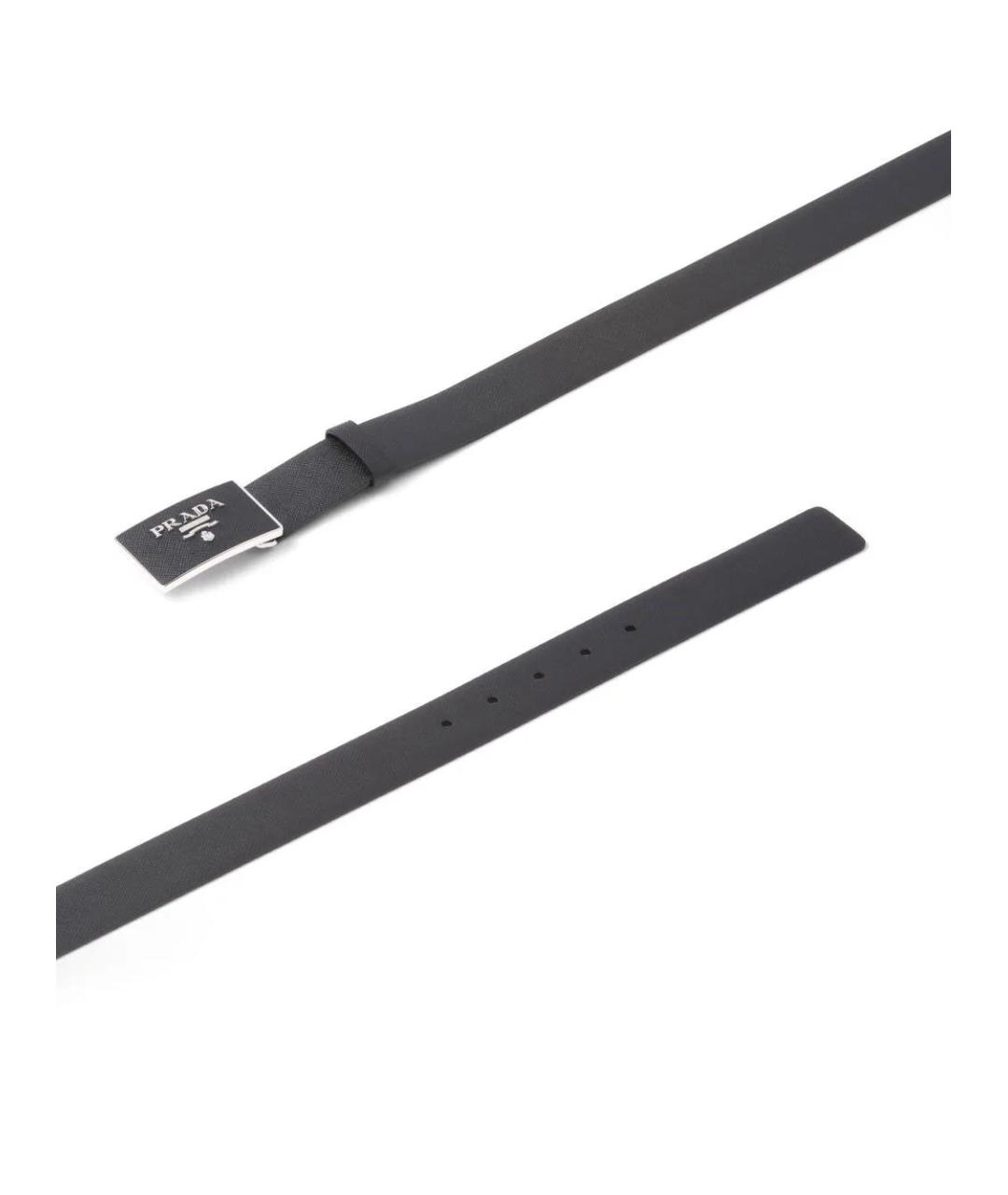 PRADA Черный кожаный ремень, фото 2