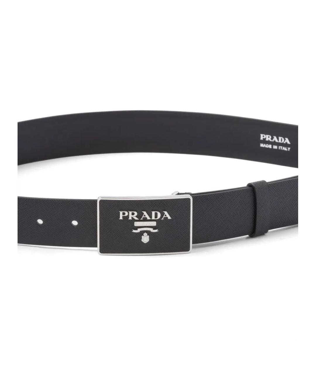 PRADA Черный кожаный ремень, фото 3