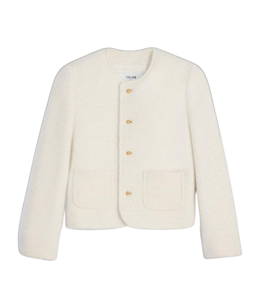 CELINE Белый кашемировый жакет/пиджак, фото 1