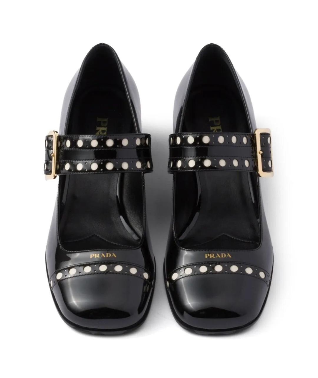 PRADA Черные кожаные туфли, фото 4