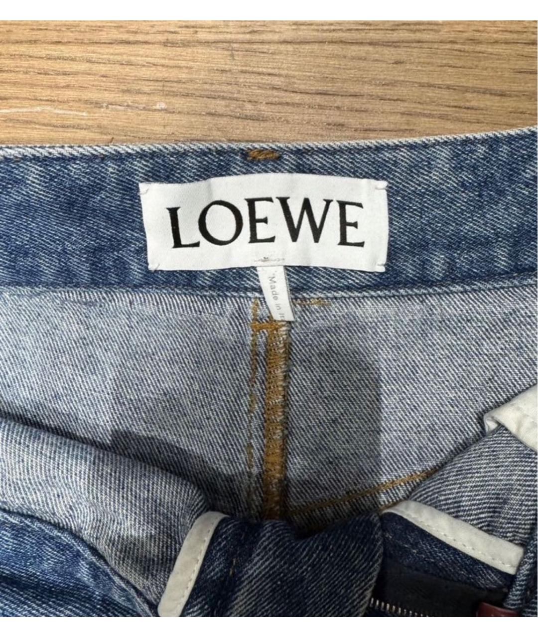 LOEWE Синие хлопковые прямые джинсы, фото 2