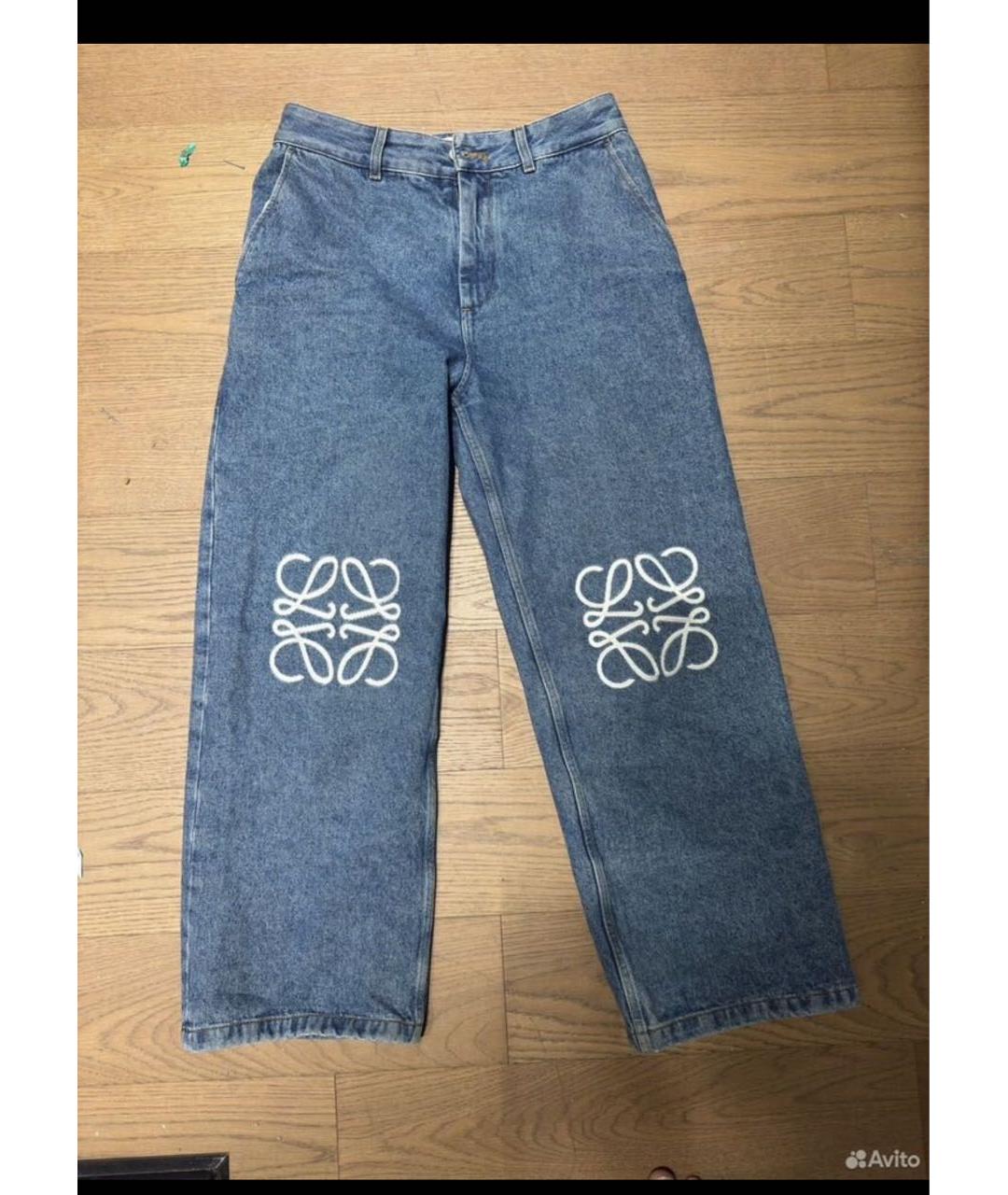 LOEWE Синие хлопковые прямые джинсы, фото 4