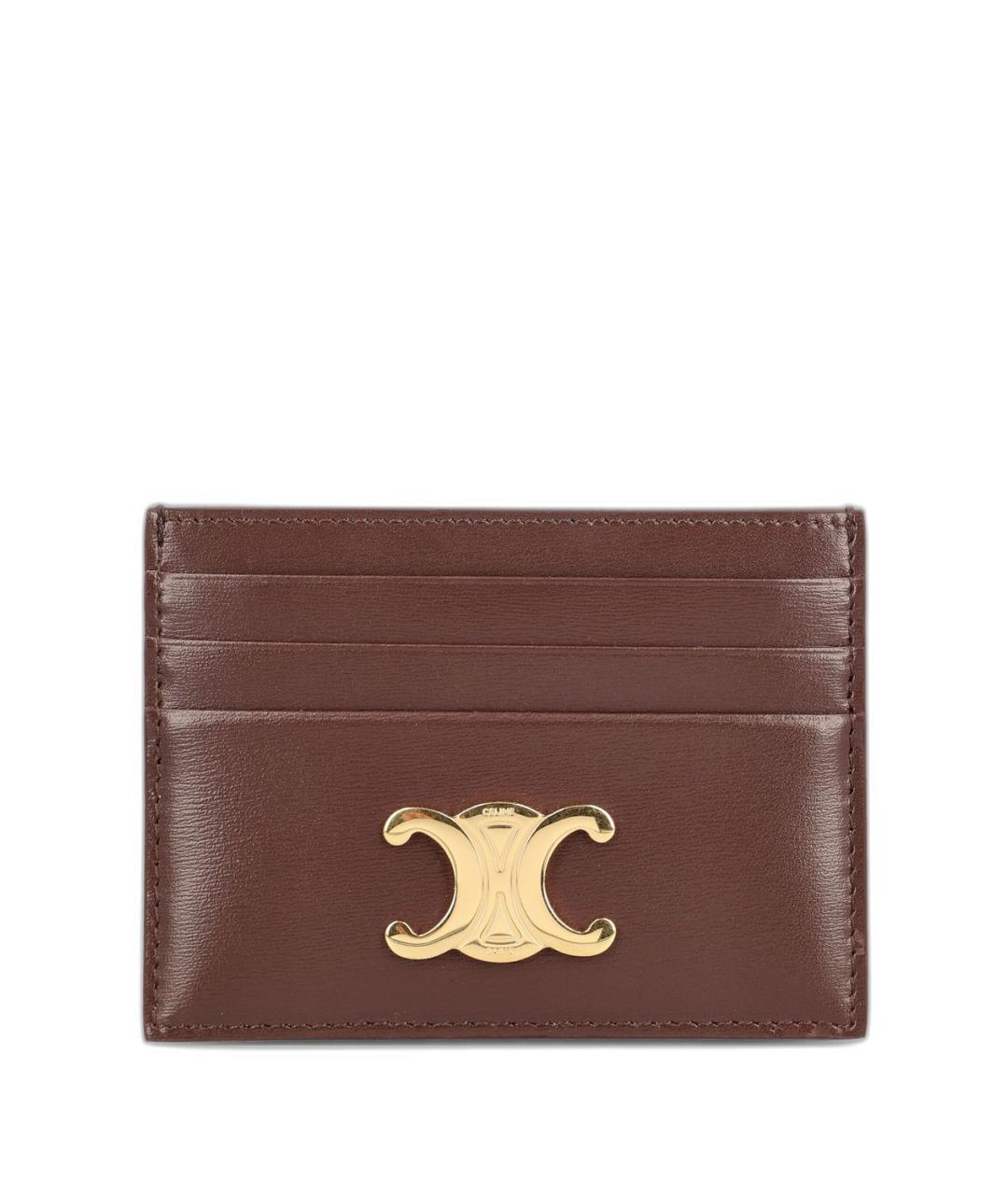 CELINE Коричневый кожаный кардхолдер, фото 1