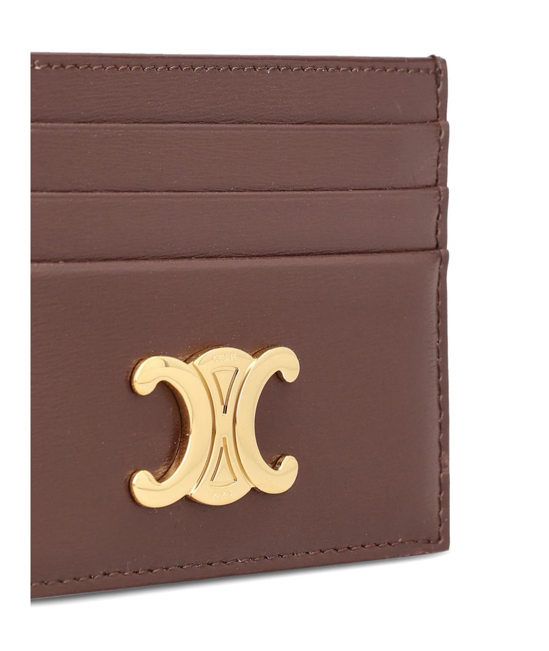 CELINE Коричневый кожаный кардхолдер, фото 3
