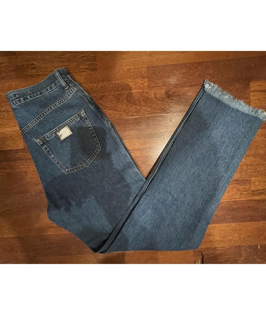 PHILIPP PLEIN Синие хлопковые прямые джинсы, фото 5