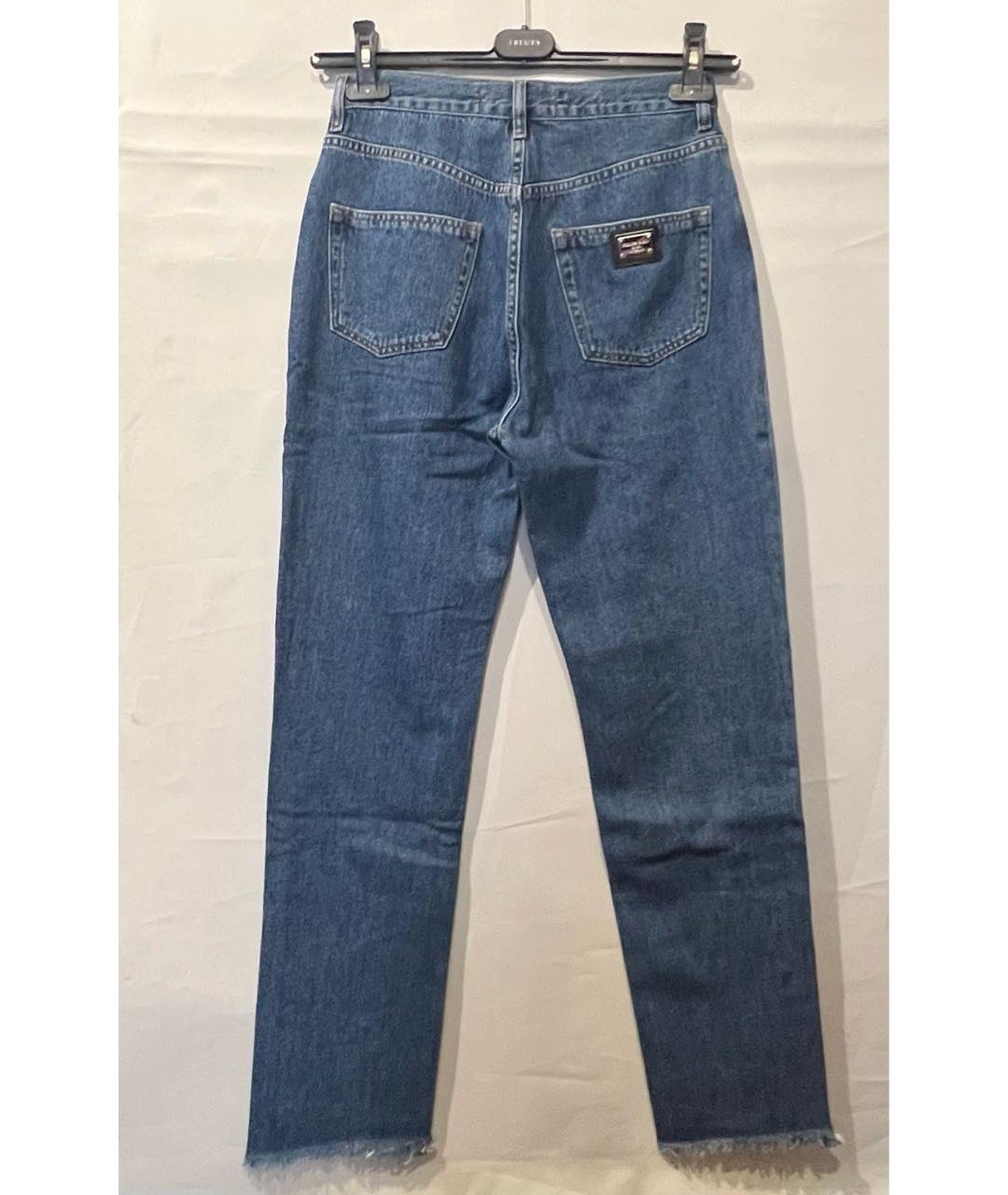 PHILIPP PLEIN Синие хлопковые прямые джинсы, фото 3