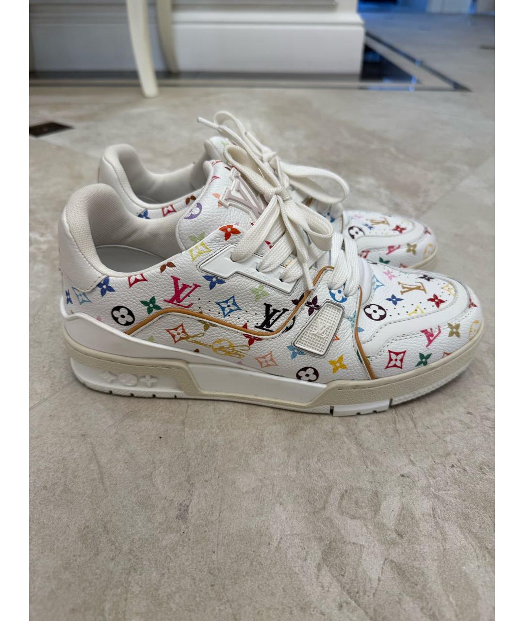 LOUIS VUITTON Белые кожаные кроссовки, фото 5