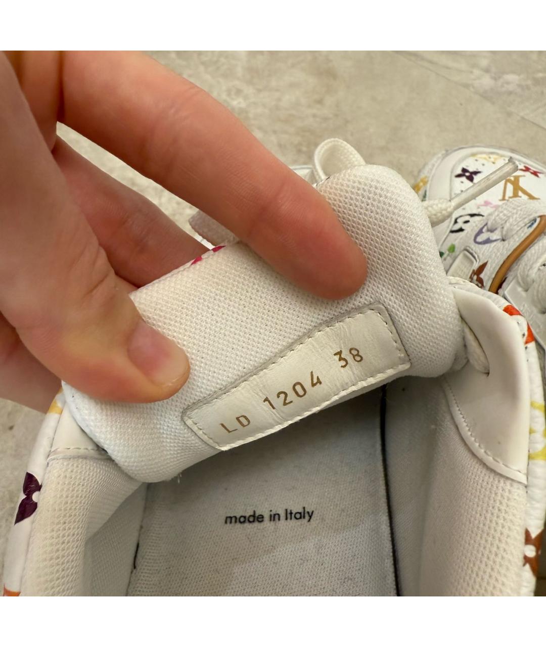 LOUIS VUITTON Белые кожаные кроссовки, фото 4