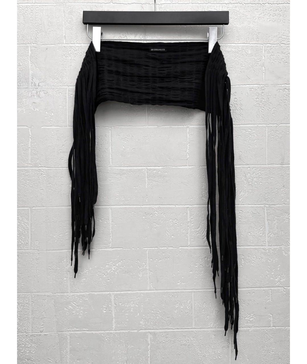 ANN DEMEULEMEESTER Черный шарф, фото 3