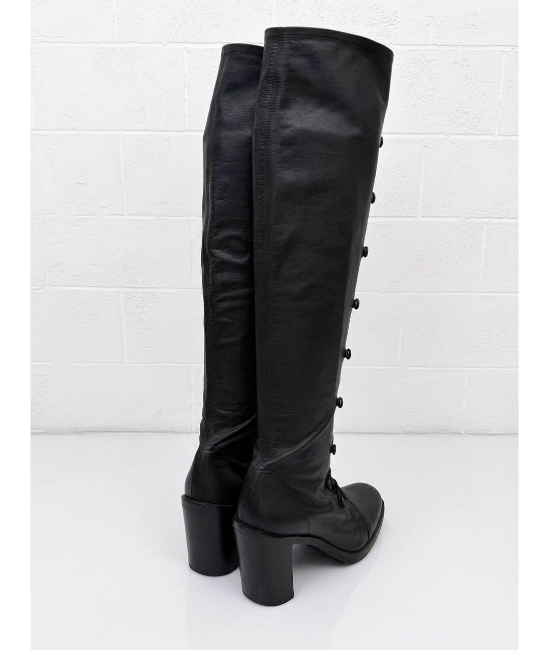 ANN DEMEULEMEESTER Черные кожаные сапоги, фото 5