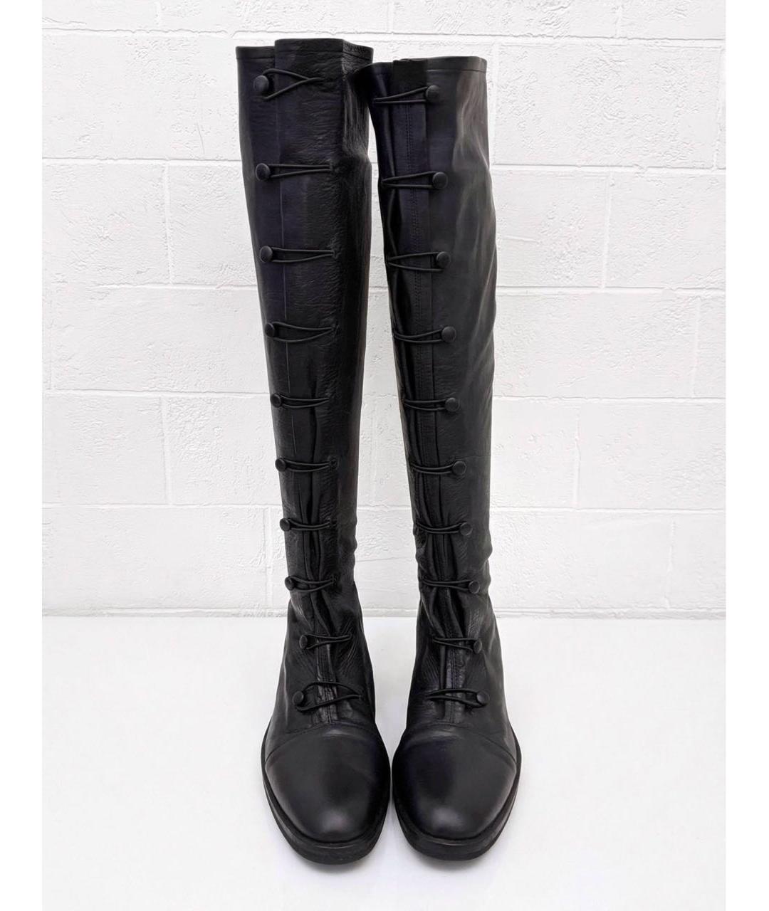ANN DEMEULEMEESTER Черные кожаные сапоги, фото 4