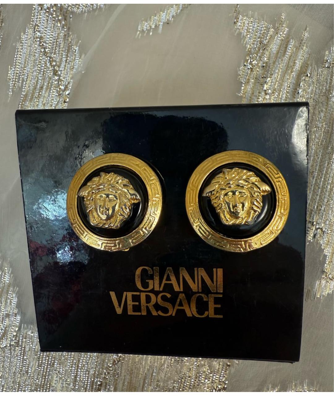 VERSACE Черные металлические клипсы, фото 8
