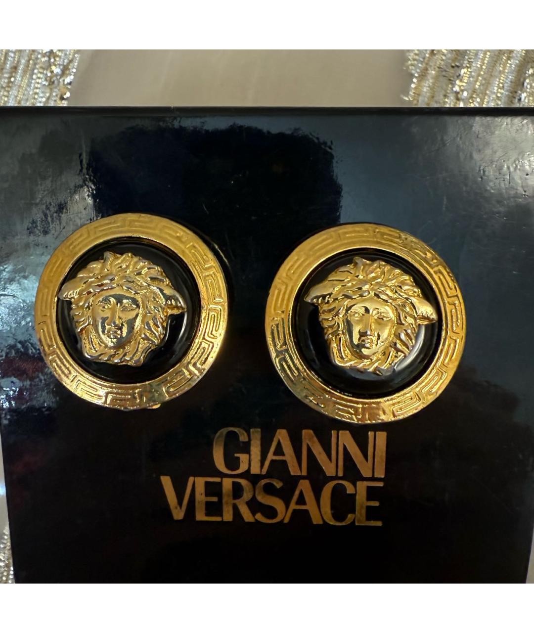 VERSACE Черные металлические клипсы, фото 5
