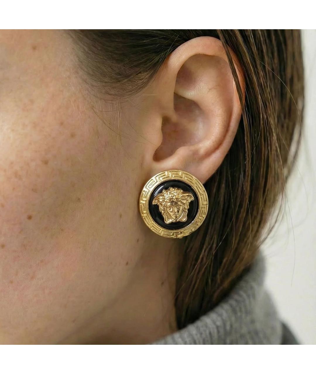 VERSACE Черные металлические клипсы, фото 4