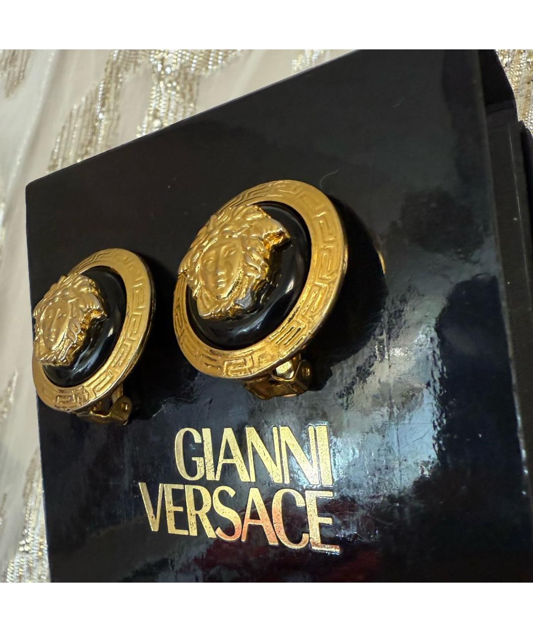 VERSACE Черные металлические клипсы, фото 6