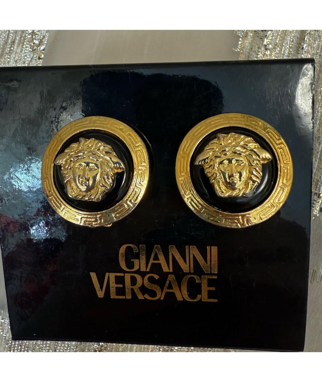 VERSACE Черные металлические клипсы, фото 7