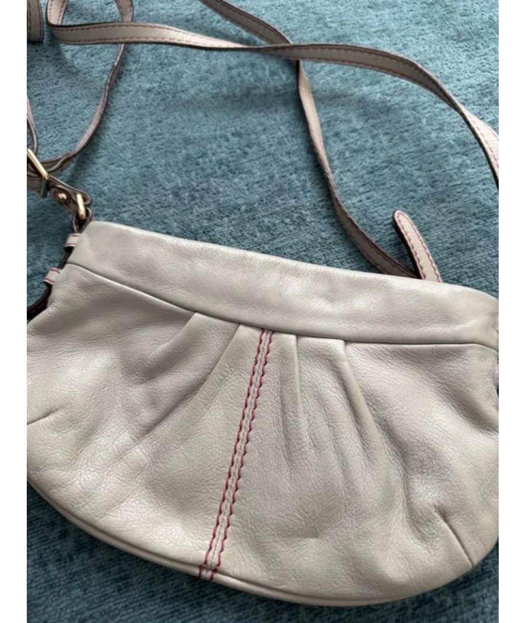 LANCEL Бежевая кожаная сумка через плечо, фото 2