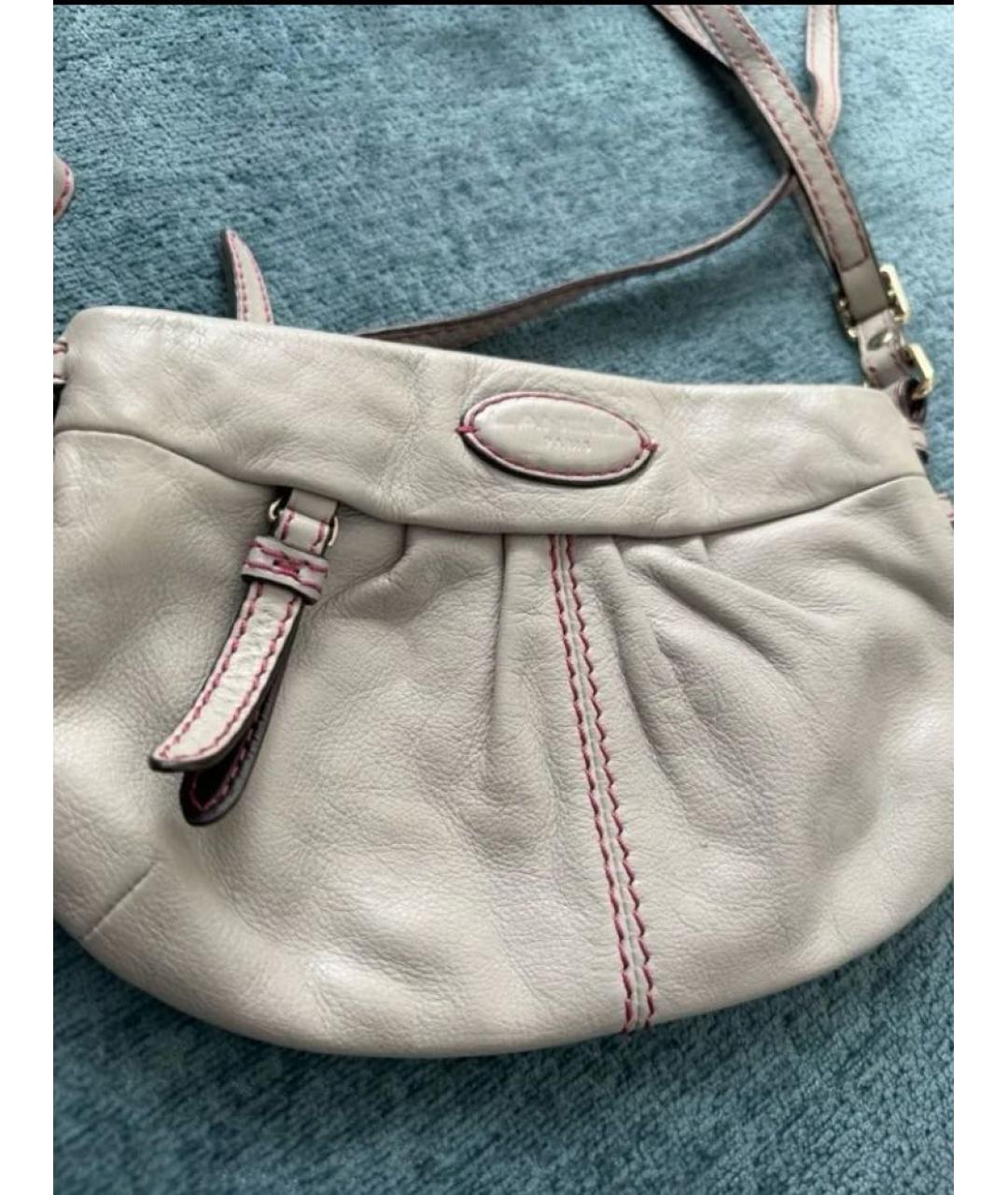 LANCEL Бежевая кожаная сумка через плечо, фото 3