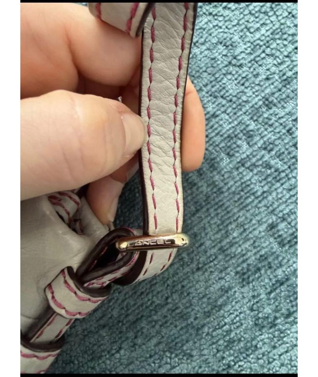 LANCEL Бежевая кожаная сумка через плечо, фото 6