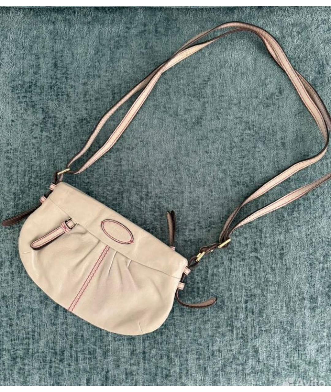 LANCEL Бежевая кожаная сумка через плечо, фото 7