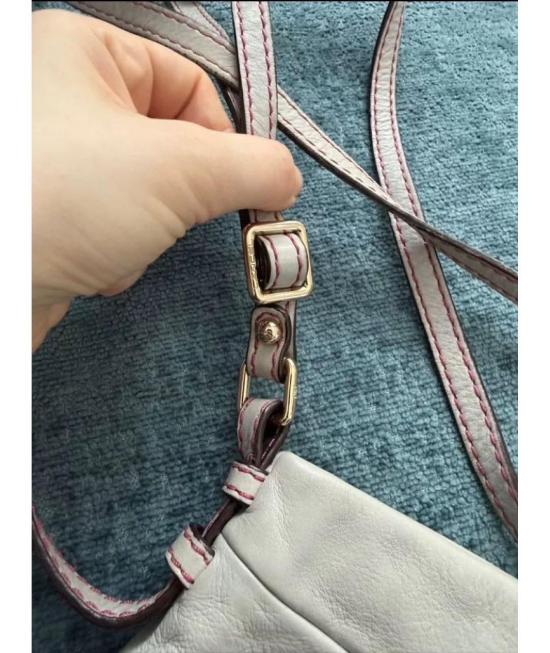 LANCEL Бежевая кожаная сумка через плечо, фото 5