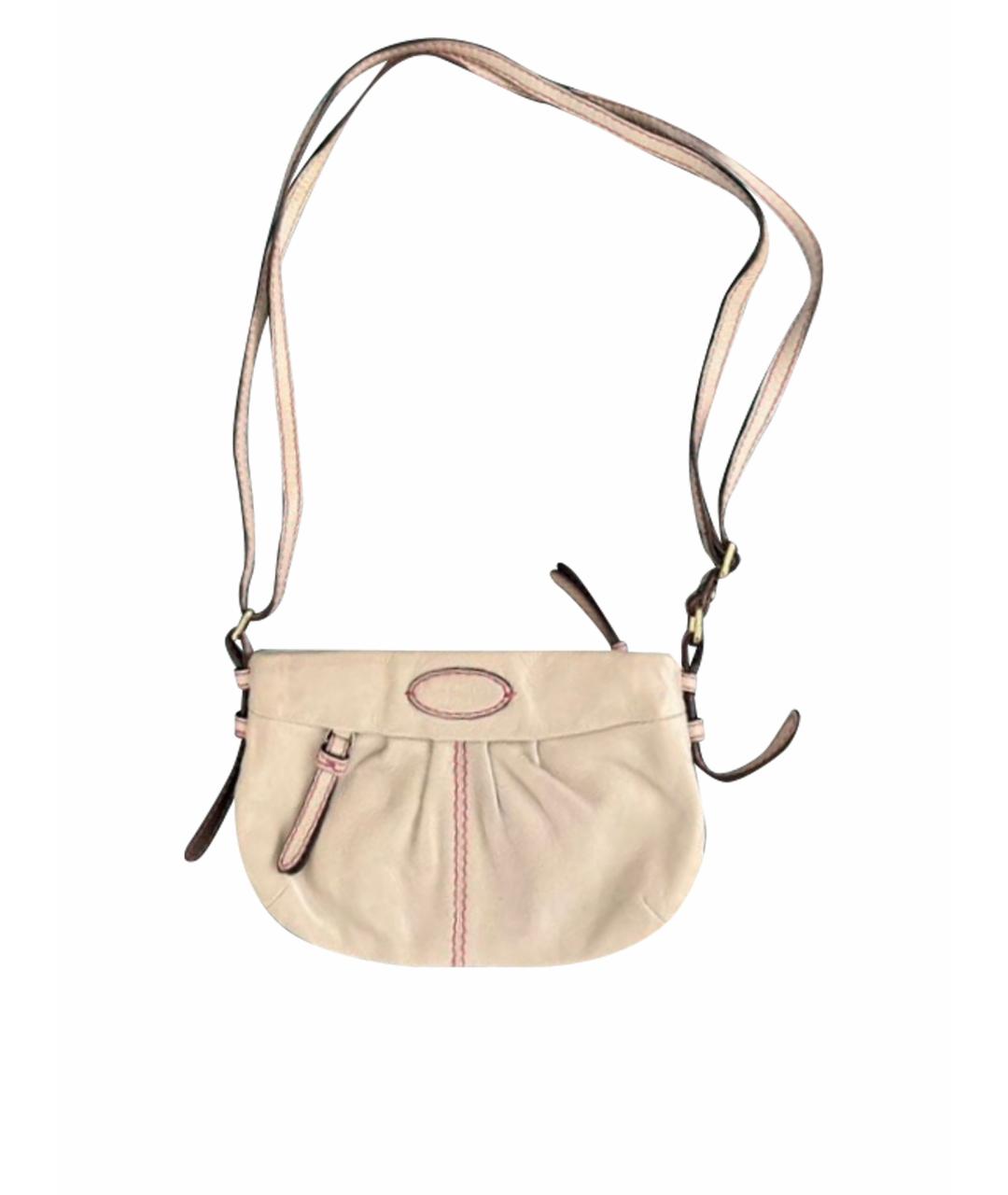 LANCEL Бежевая кожаная сумка через плечо, фото 1