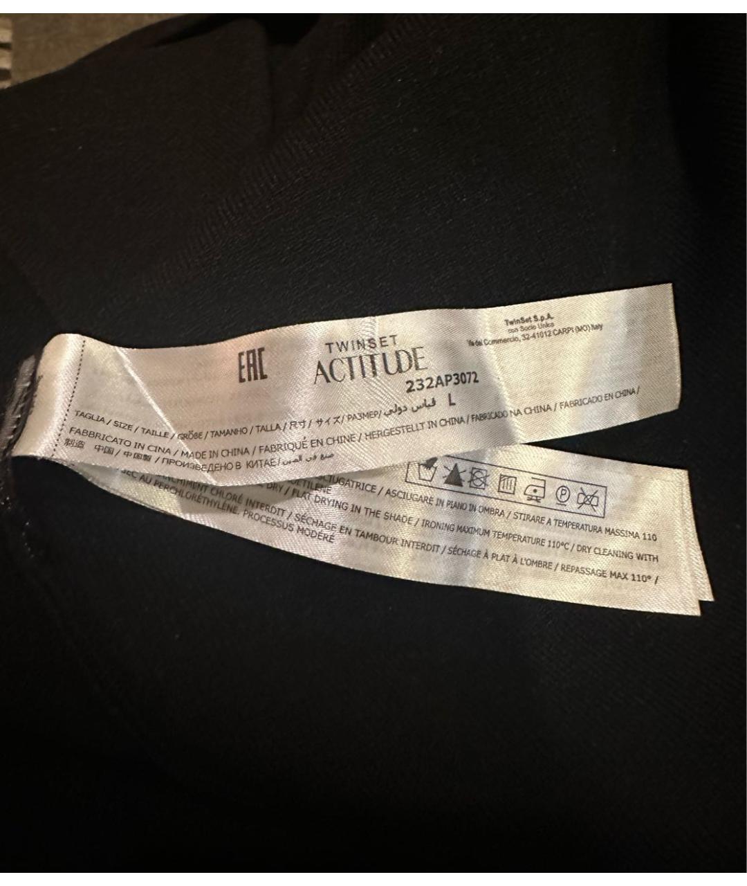 TWIN-SET Черное вискозное повседневное платье, фото 6