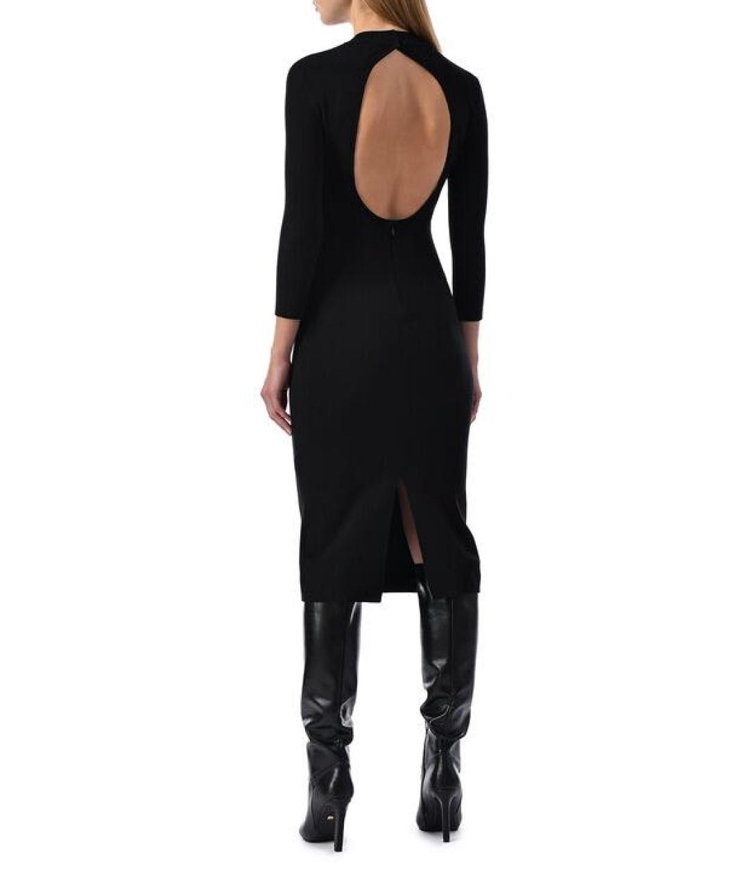 TWIN-SET Черное вискозное повседневное платье, фото 3