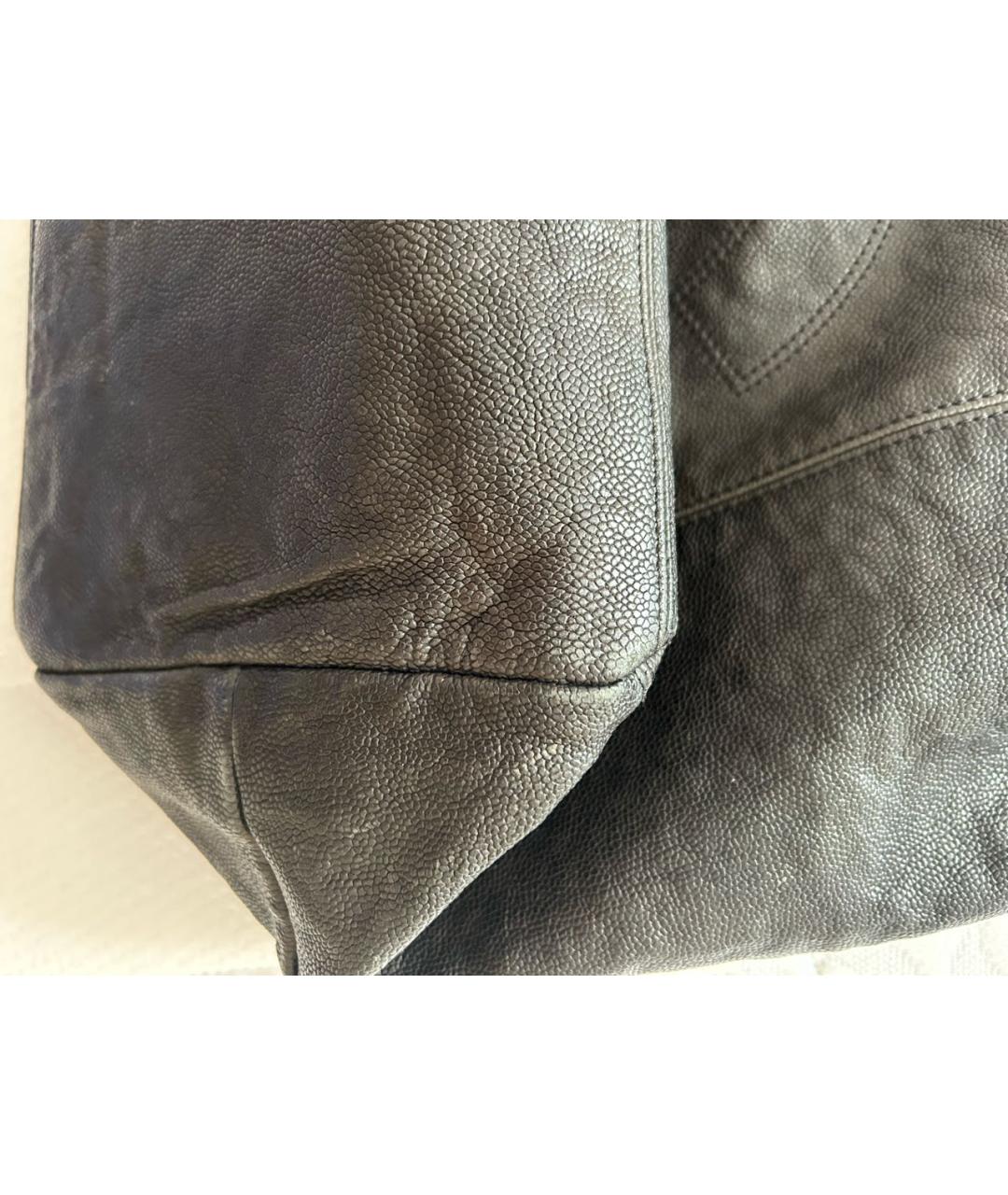 CHANEL Черная кожаная сумка с короткими ручками, фото 5