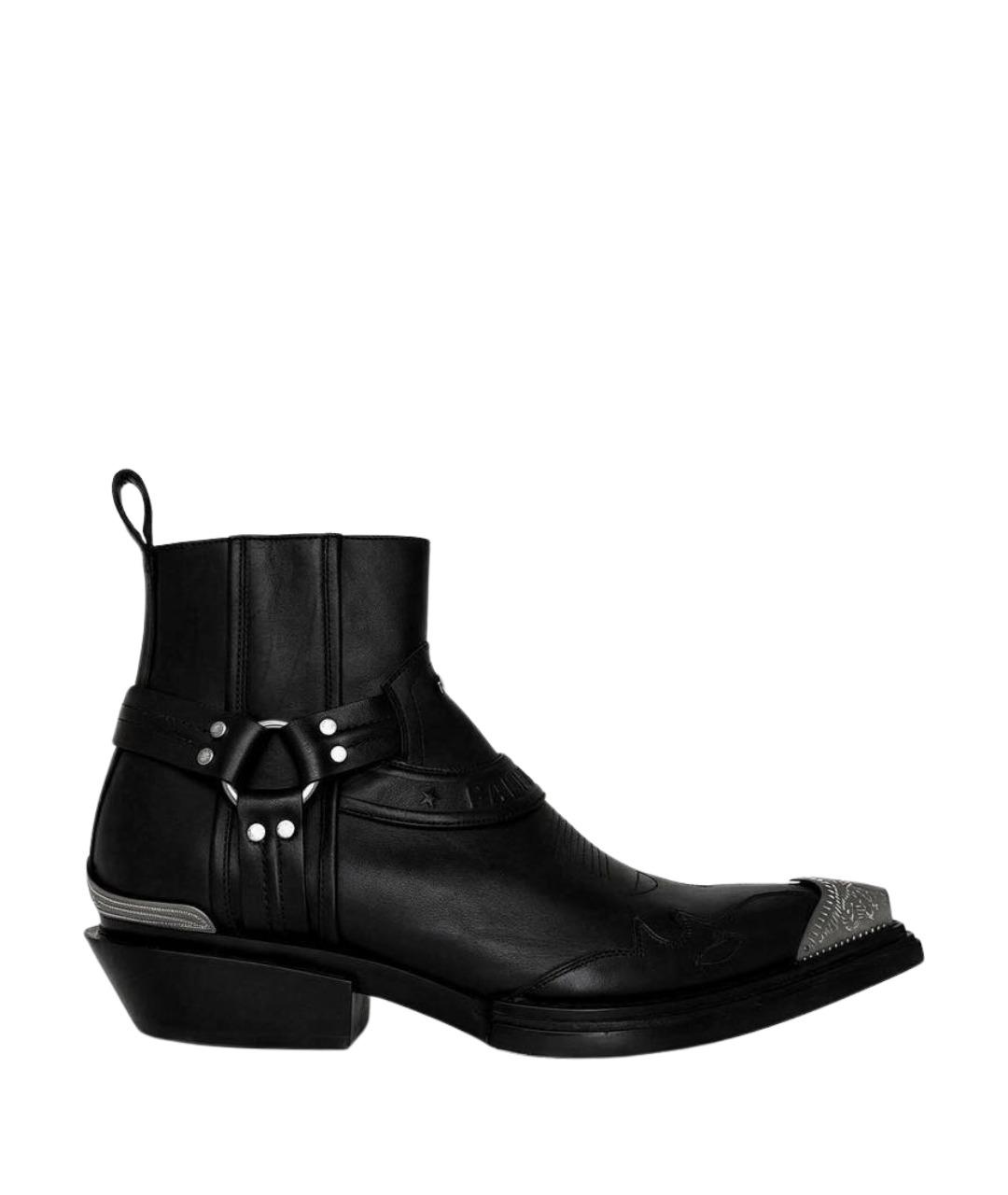 BALENCIAGA Черные кожаные высокие ботинки, фото 1