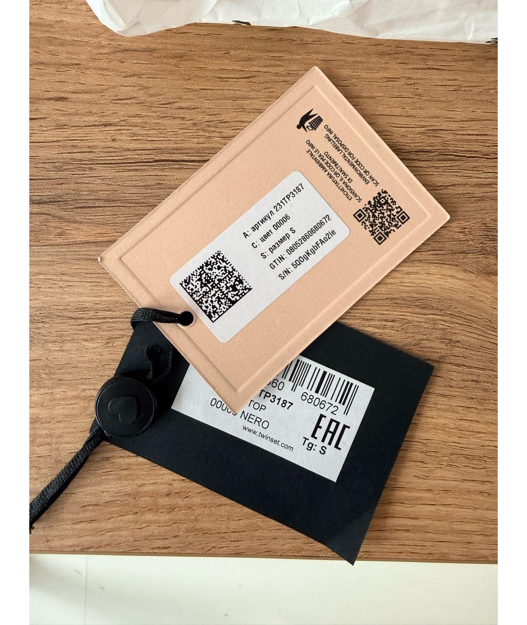 TWIN-SET Черная вискозная майка, фото 5