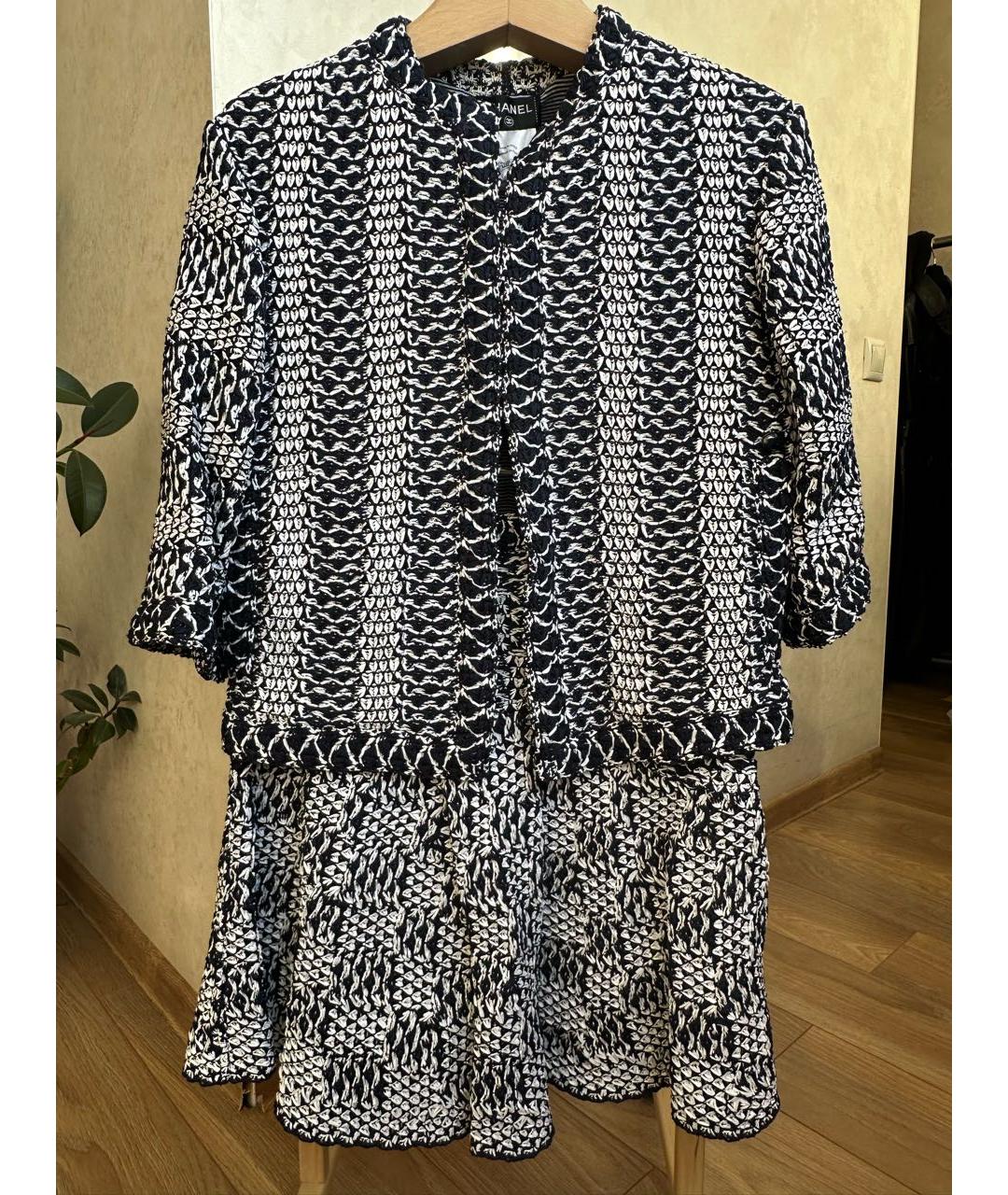 CHANEL Темно-синий полиамидовый костюм с юбками, фото 9