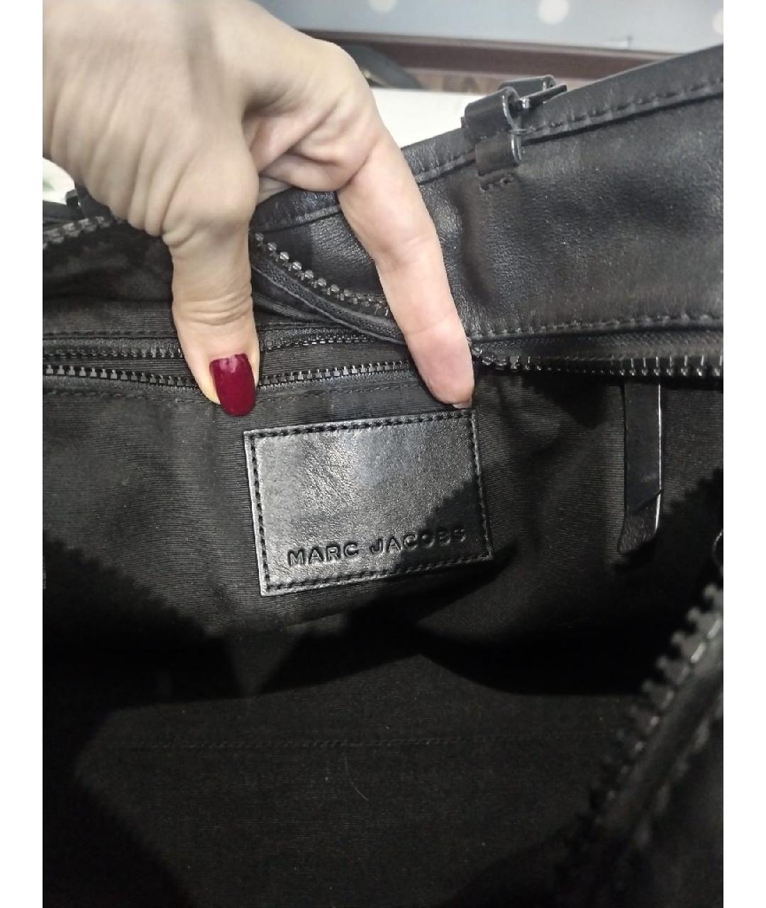 MARC JACOBS Черная кожаная сумка тоут, фото 6