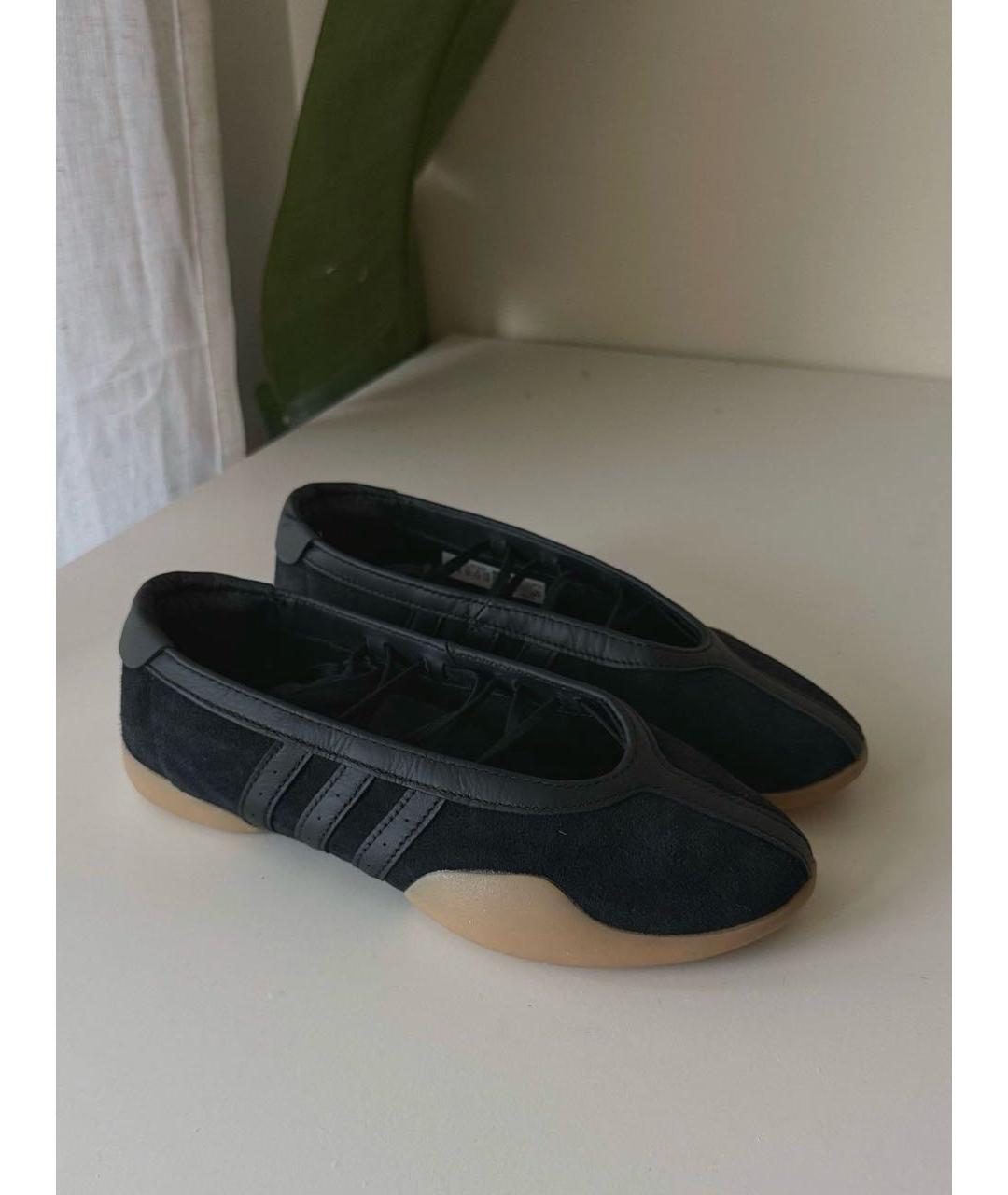 ADIDAS Черные замшевые балетки, фото 2