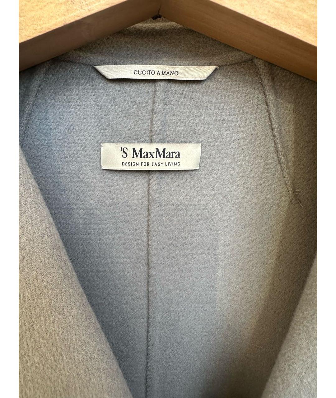 'S MAX MARA Серое шерстяное пальто, фото 3