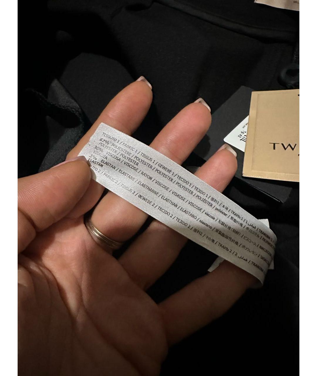 TWIN-SET Черные полиэстеровые шорты, фото 8