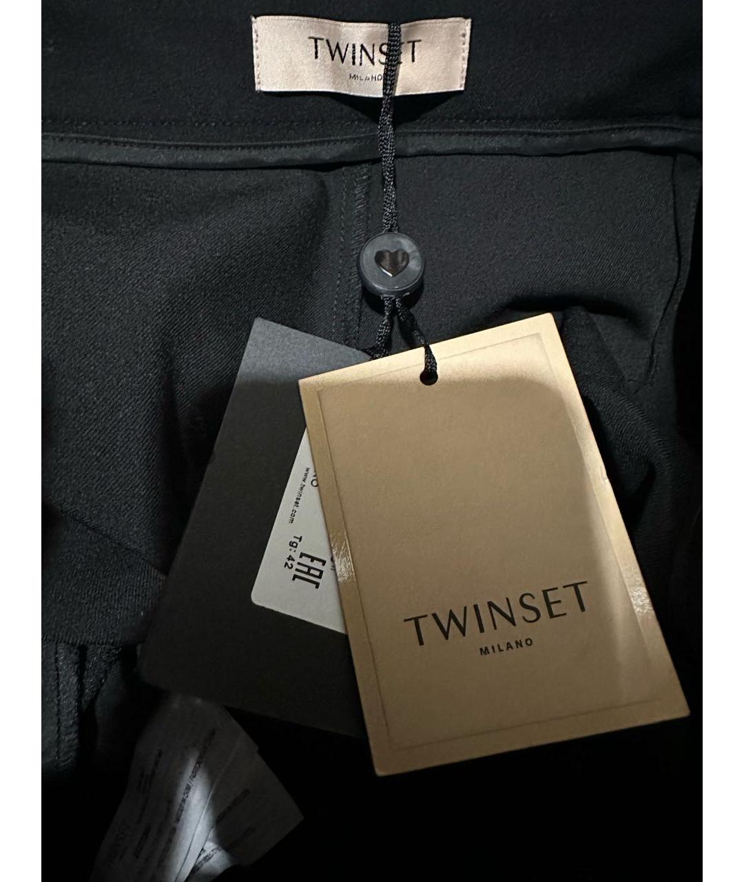 TWIN-SET Черные полиэстеровые шорты, фото 6