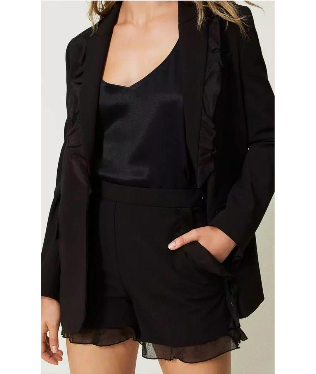 TWIN-SET Черные полиэстеровые шорты, фото 5