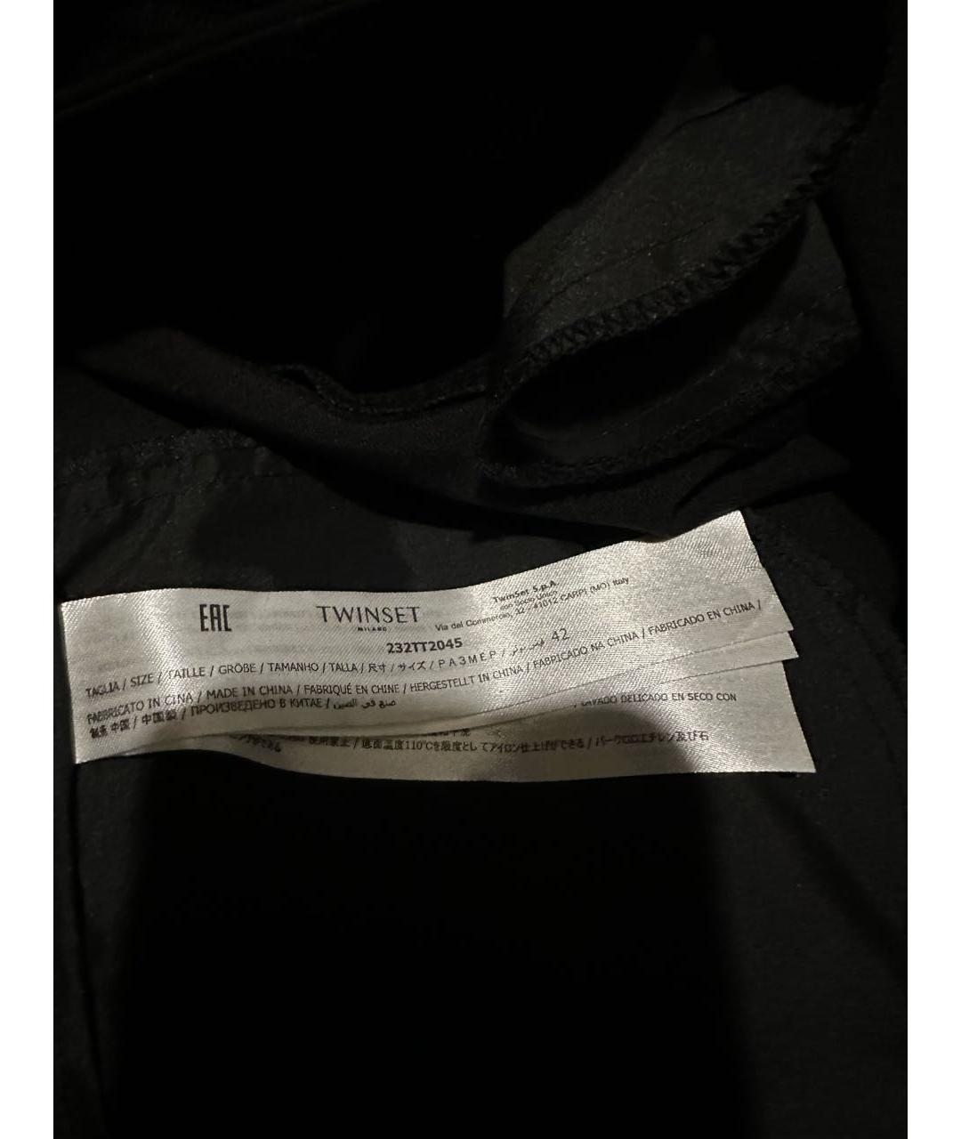 TWIN-SET Черные полиэстеровые шорты, фото 7