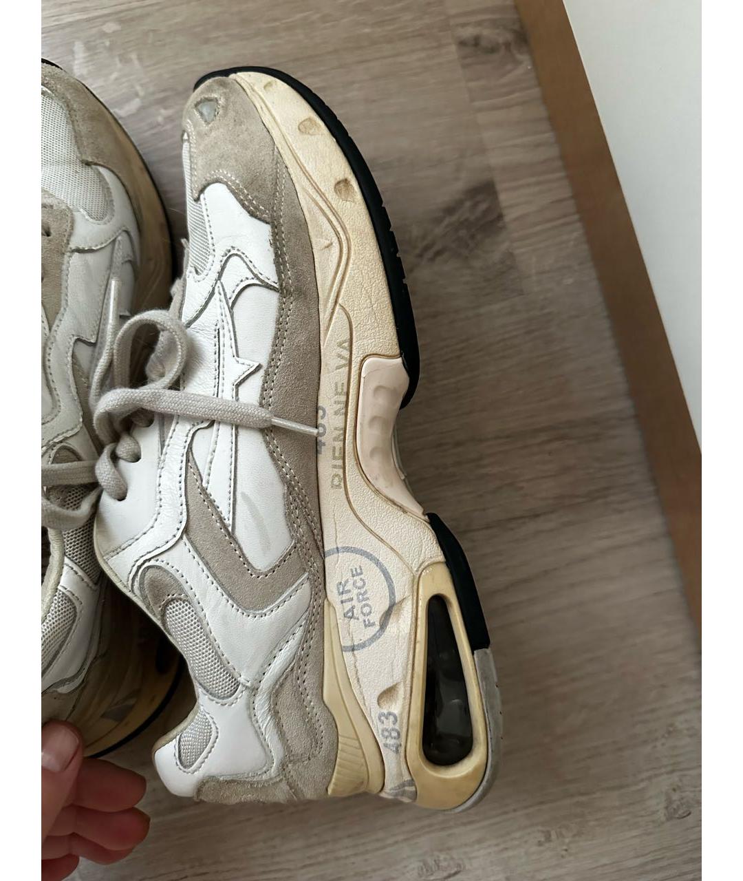 PREMIATA Бежевые кожаные кроссовки, фото 6