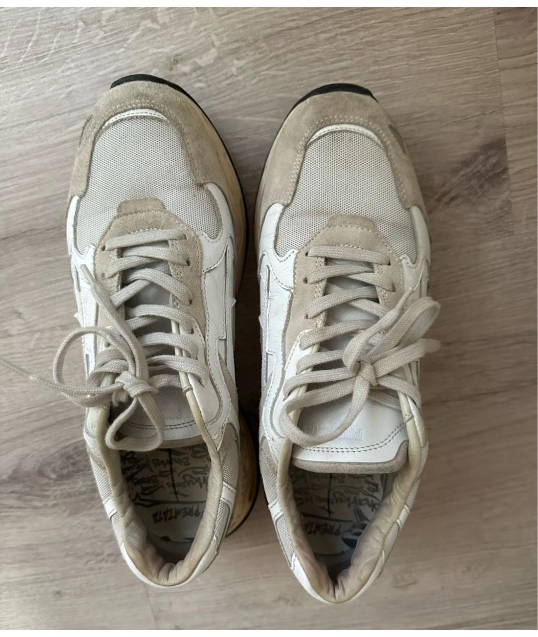 PREMIATA Бежевые кожаные кроссовки, фото 2