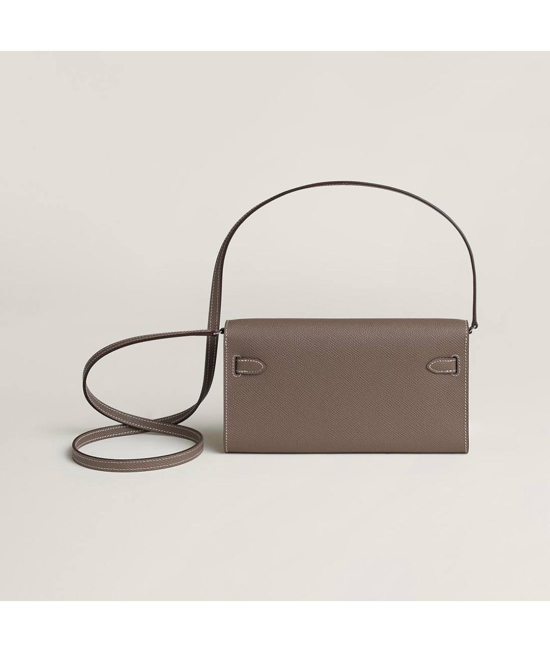 HERMES Бежевая кожаная сумка через плечо, фото 3