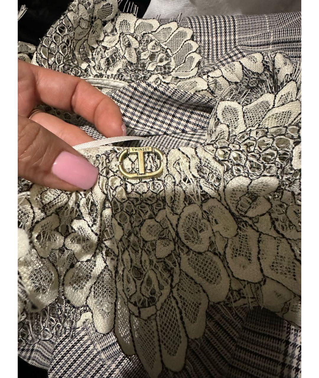 TWIN-SET Серое полиэстеровое коктейльное платье, фото 7