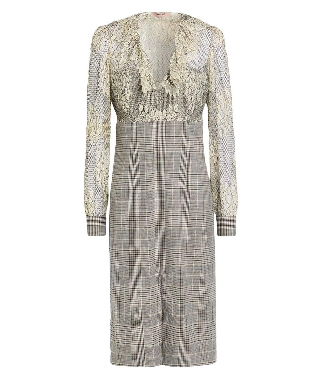 TWIN-SET Серое полиэстеровое коктейльное платье, фото 1