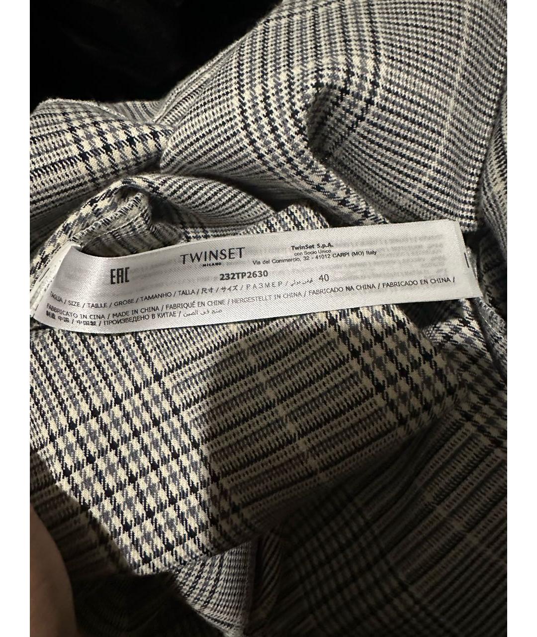 TWIN-SET Серое полиэстеровое коктейльное платье, фото 8